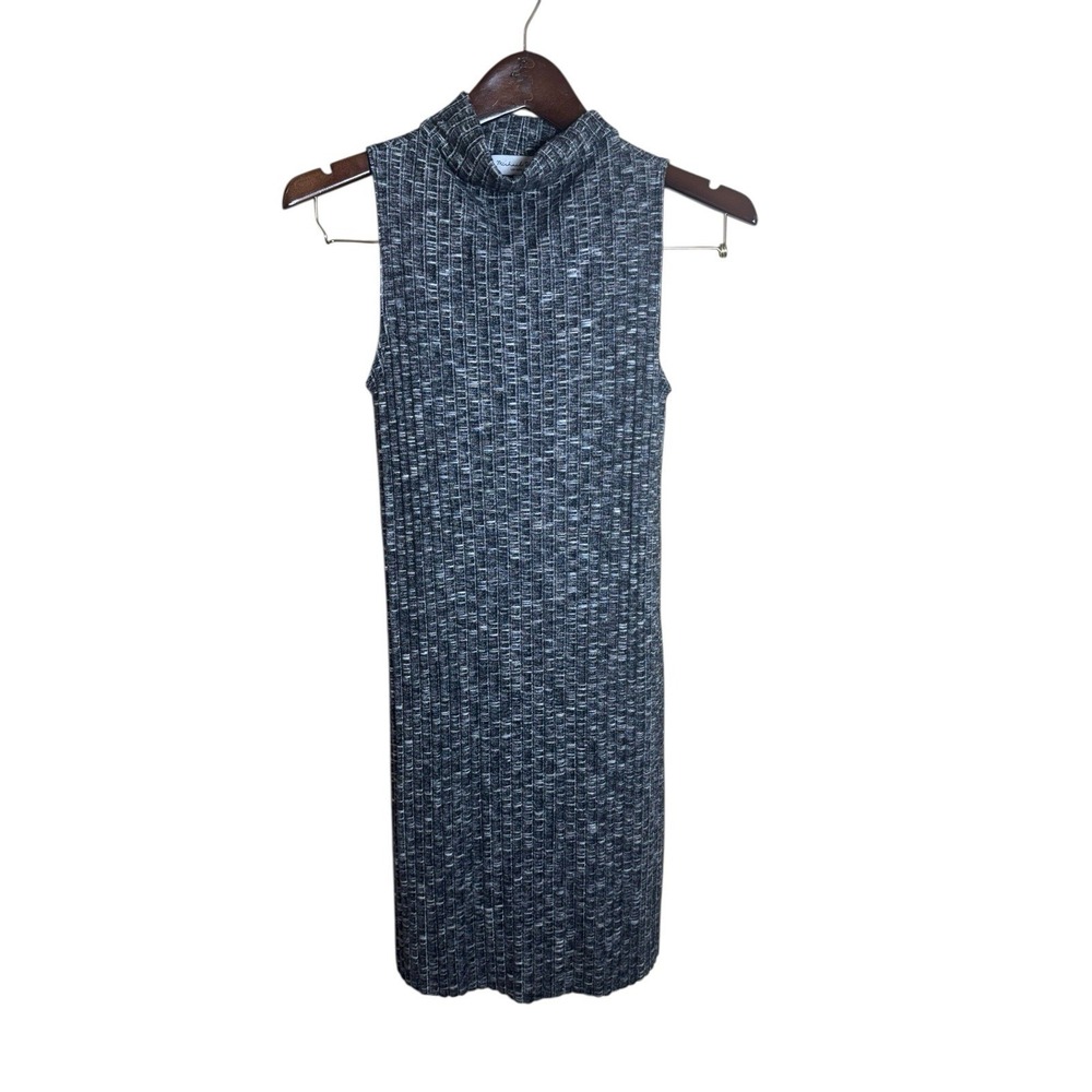 Michael Stars Women's XS Ribbed Midi‎ Tank Soft Dress Gray Mock Turtleneck NWOT